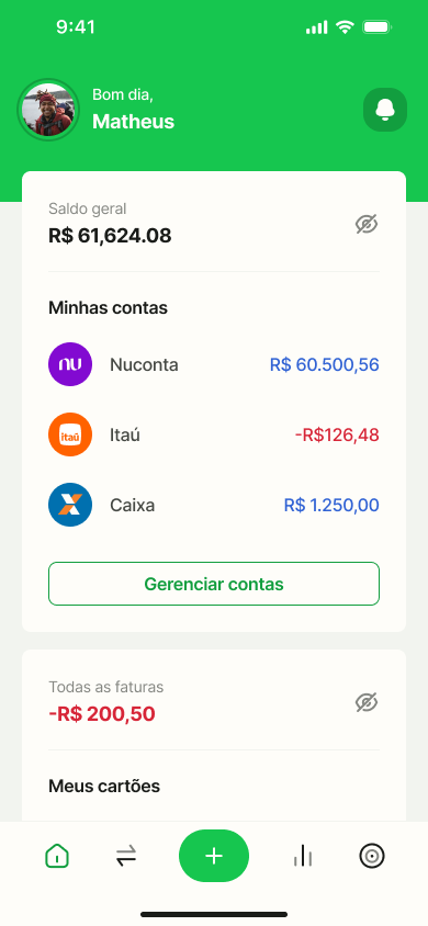 Resumo do app Organizze