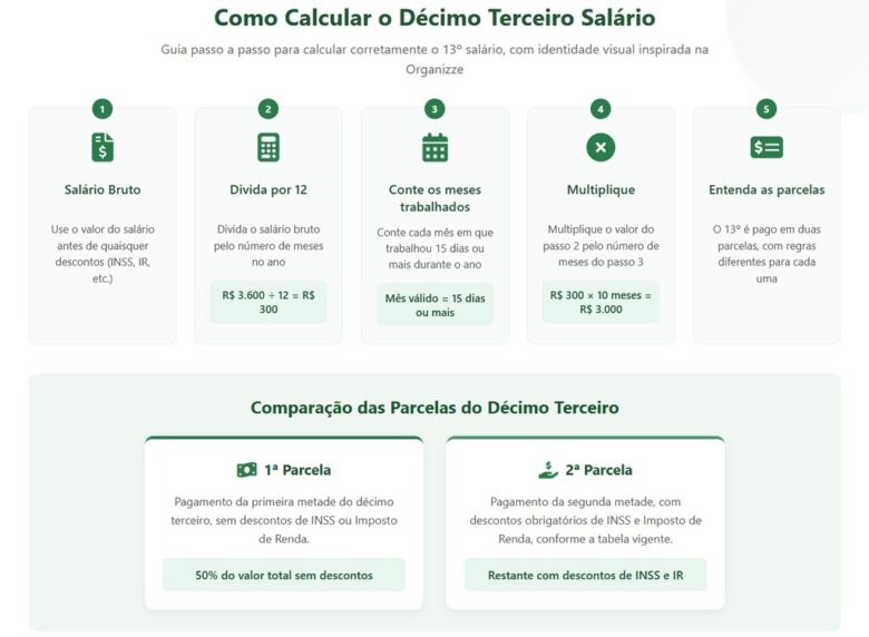 Cálculo do décimo terceiro: veja como calcular passo a passo e evite erros