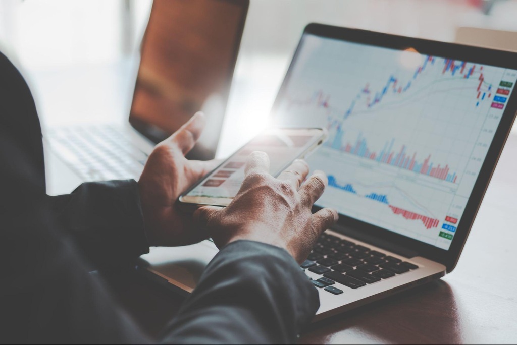 pessoa usando o computador para aprender como montar uma carteira de investimentos