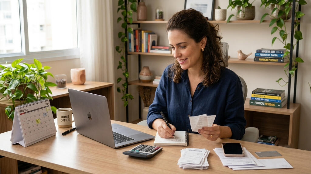 Como fazer um controle financeiro: passo a passo para organizar suas finanças 2 Mulher fazendo controle financeiro pessoal