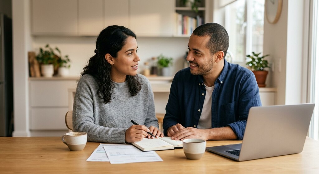 Educação financeira para iniciantes: por onde começar? 1 Casal estudando sobre educação financeira para iniciantes.