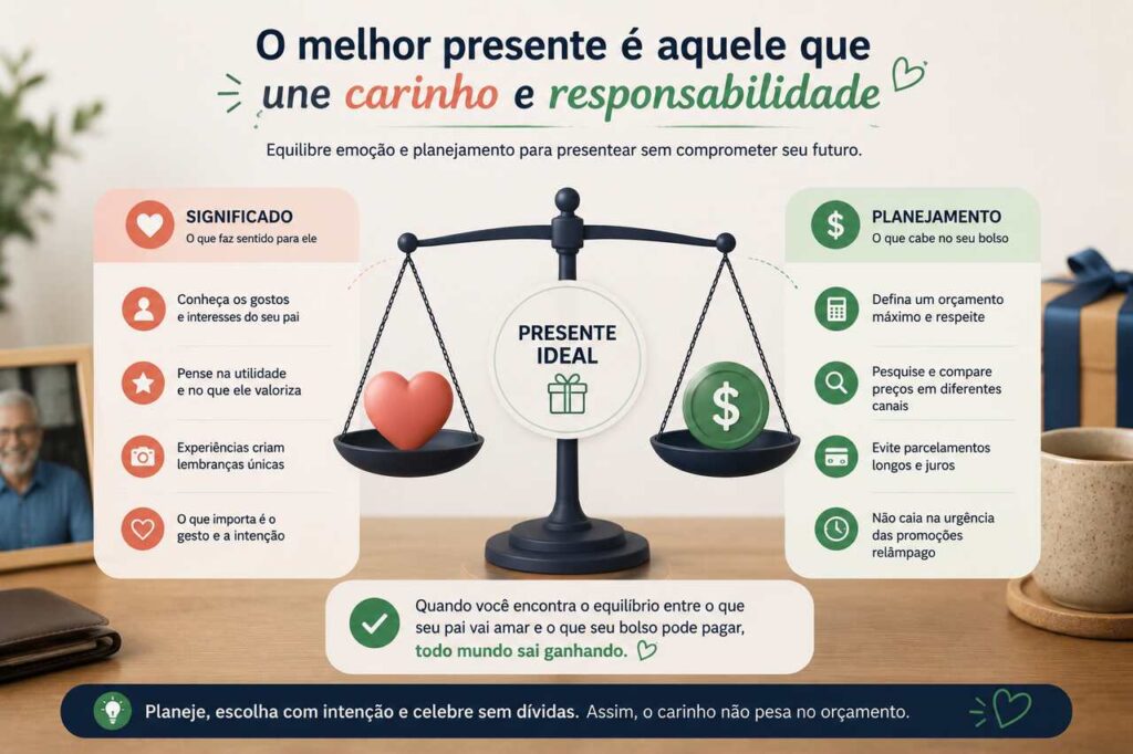 Presente dia dos pais: ideias para todo orçamento e como planejar sem culpa 2 Como escolher um presente de Dia dos Pais sem dívidas.