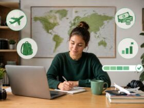 Juntar dinheiro para intercâmbio: guia completo para realizar o sonho 7 Pessoa planejando como juntar dinheiro para intercâmbio com metas e organização financeira