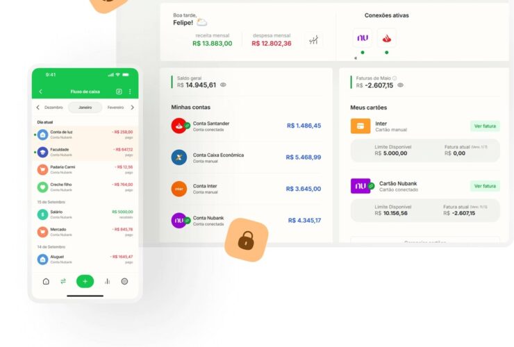 exemplo de telas do app organizze